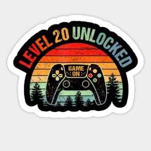 20 Year Old 20th Birthday Level 20 Video Sticker